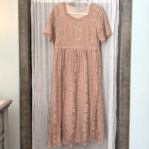 Beautiful Pale Pink Lace Dress -Sz. L